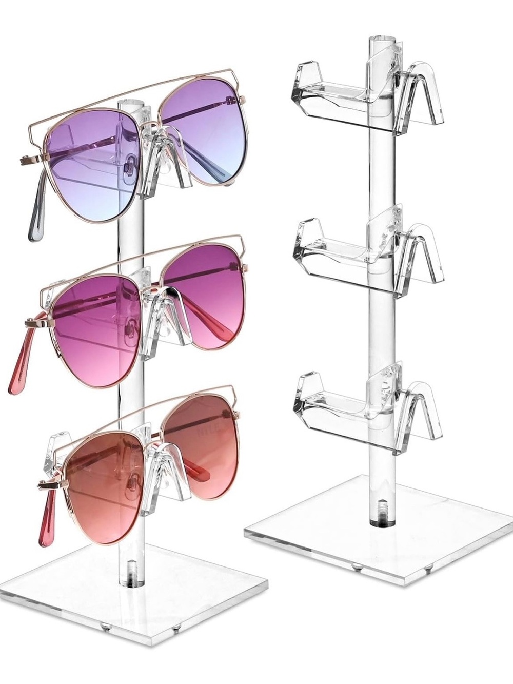Like New Clear Acrylic 3-Tier Sunglasses Display Stand